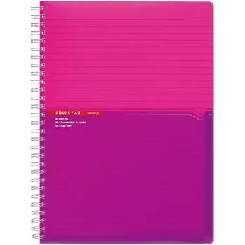 Кольцо Kokuyo Note цветная бирка Bi Color Semi B5 Pink Ct C20p