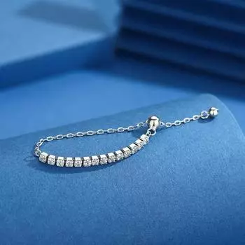 Кольцо-кольцо S925 Silver Flash Diamond, легкое, роскошное, нишевое, изысканное, высококлассное, персонализированное ювелирное изделие Cold Wind Pull ring