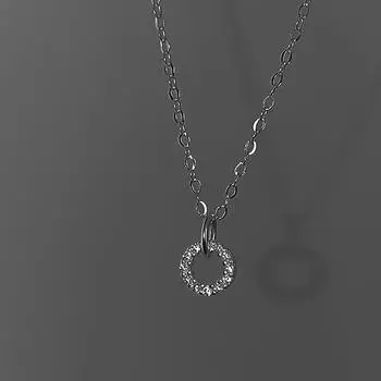 Кольцо-колье женское простое легкое роскошное переплетение микро-инкрустированное цирконием ключичная цепочка из нержавеющей стали