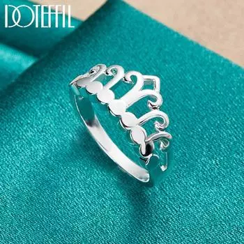 Кольцо-корона из стерлингового серебра 925 пробы, модные свадебные украшения 7#