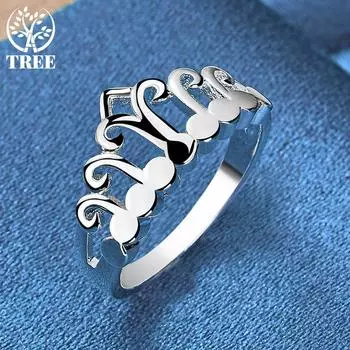 Кольцо-корона из стерлингового серебра 925 пробы, модные свадебные украшения 7#