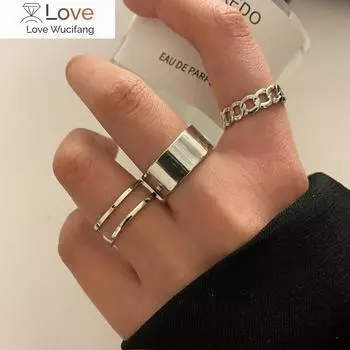 Кольцо-крест в стиле хип-хоп на цепочке для пальцев, регулируемые ювелирные кольца для мужчин и женщин, готические кольца, эстетические кольца, трендовые аксессуары