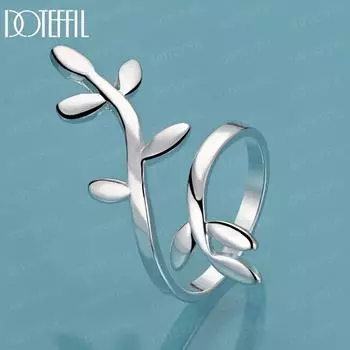 Кольцо-листик из стерлингового серебра 925 пробы с цирконием AAA, свадебное украшение 5#-10#