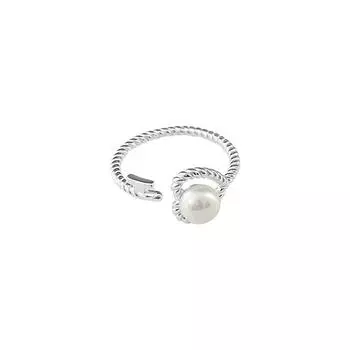 Кольцо Love Pearl Женское Xiaohongshu Hot Push Niche Простой дизайн Барокко Twist Open Ring Opening Adjustable