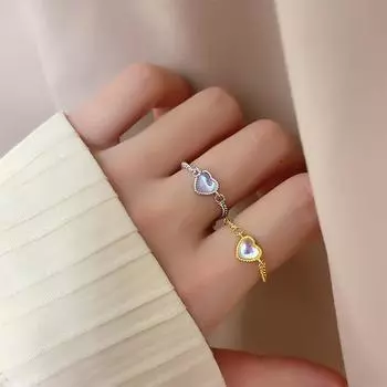 Кольцо Love Ring Naked Chain Sweet Gradual Change Heart Chain Ring