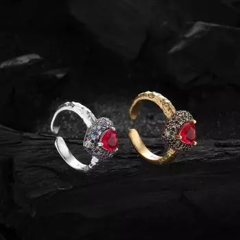 Кольцо Love Ring в европейском и американском стиле для женщин из стерлингового серебра 925 пробы с цирконием — полностью инкрустированное, универсальное, регулируемое, неподвластный времени дизайн. J6198