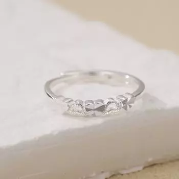 Кольцо Love Simple Love из стерлингового серебра S925, женское, нишевое, легкое, роскошное, универсальное, в форме сердца, простое, серебряное, ювелирное, открытое кольцо One Size