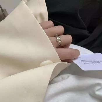 Кольцо Love женское серебряное s925 дизайн простота мода личность с интернет знаменитостью ins tide указательный палец кольцо opening adjustable