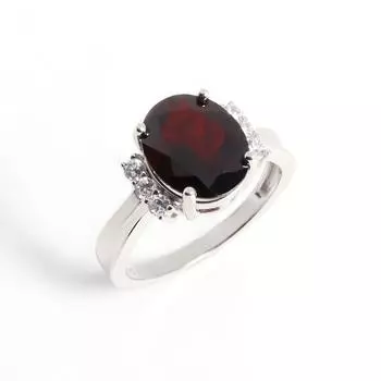 Кольцо Luxury Design с натуральным гранатом, рожденным в январе, из серебра 925 пробы для женщин. Подарок на годовщину, банкет или день рождения US RING SIZE:7# красный