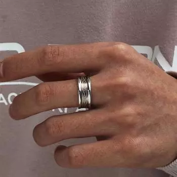 Кольцо MANGOSKY 8 мм из нержавеющей стали для мужчин 7&Black