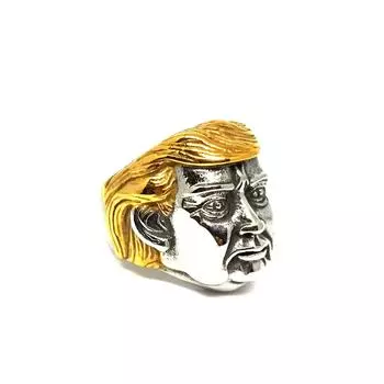 Кольцо Megin D из нержавеющей стали и титана в стиле хип-хоп и панк в стиле президента США Дональда Трампа для мужчин и женщин, поклонников, подарочные украшения 8