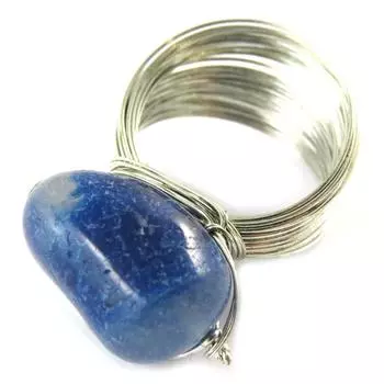 Кольцо Минералия серебристо-голубое