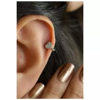 Кольцо Мини-Сердце Пирсинг Козелка Спираль Хряща