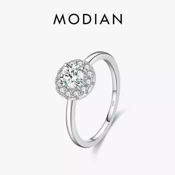 Кольцо Modian 0,5 карата D Kleur Vvs1 Ronde Moissaniet, стерлинговое серебро 925 пробы, Ringen Prachtige Bruiloft Sieraden Voor Vrouwen Jubileum Cadeau 5 серебряный