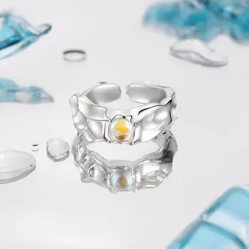 Кольцо Moonlight Pouring S925 Sterling Silver Ring Moonstone Opal Ring Light Luxury Cold Style Men and Women Open Ring Opening is adjustable