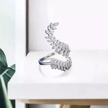 Кольцо на кулак Цвет Изящное открывающееся кольцо в форме листа Регулируемое обручальное кольцо на палец