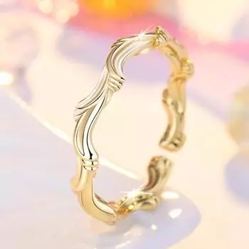 Кольцо на кулак Регулируемый размер Неправильная геометрическая форма Роскошное гальваническое украшение Гипоаллергенные листья ивы Простой розового золота