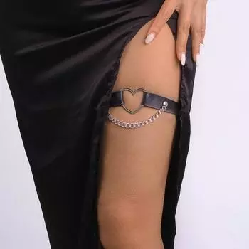 Кольцо на ногу, стильное сексуальное геометрическое украшение в виде сердца с любовью, цепочка на бедро, модные украшения чёрный