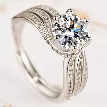 Кольцо на палец Fashion Temperament с бриллиантами, ювелирное украшение Fashion Temperament, скрученное, полное бриллиантов, большой россыпной камень, преувеличенная форма