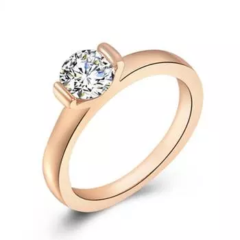 Кольцо на палец из розового золота со стразами для женщин, светская львица, свадебная вечеринка, ювелирный подарок ARI 6