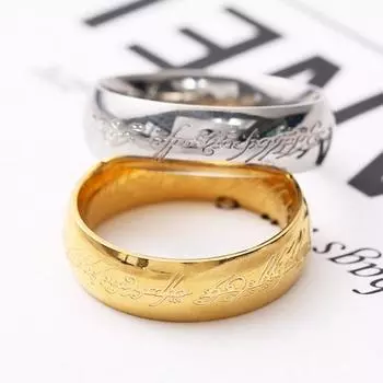 Кольцо на палец Полировка Яркий блеск Изысканная резьба Геометрический рисунок Не выцветает Европа Америка Черный Золотой Серебряный US 8 золотистый