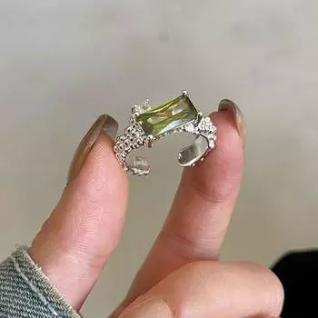 Кольцо на палец, регулируемое украшение, удобно носить, креативные ювелирные изделия высокого класса, открытое кольцо, ювелирные аксессуары зелёный