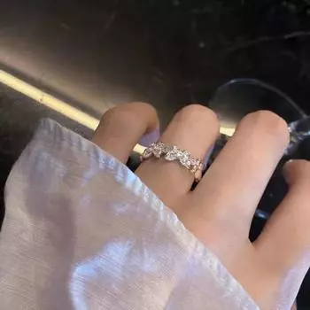 Кольцо на палец с бабочками, открывающееся ювелирное изделие, регулируемое кольцо в корейском стиле для помолвки серебряный