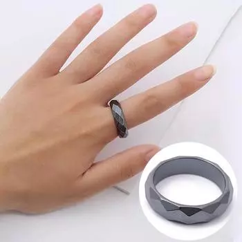 Кольцо на палец с геометрической черной поверхностью, модное универсальное кольцо для свиданий US 8