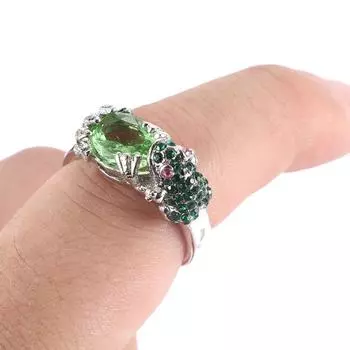 Кольцо на палец с огранкой в виде овала, очаровательная зеленая богатая лягушка, аксессуары, подарок на день рождения, ювелирные изделия, свадебная вечеринка 7