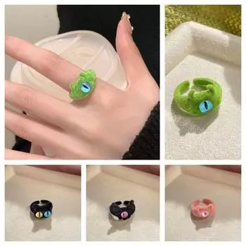Кольцо на палец с открытыми глазами, мягкое флокированное кольцо, изысканные накладки на суставные кольца A