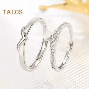 Кольцо на палец с регулируемым открытием, женское и мужское кольцо с полированной поверхностью, несгибающееся, не выцветающее, со стразами, кольцо для пары Womens