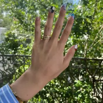 Кольцо на палец с регулируемым отверстием, 26 букв алфавита, набор искусственных бриллиантов, геометрическая инкрустация, сверкающее кольцо с буквами, ежедневное кольцо B золотистый