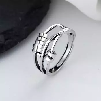 Кольцо на палец, три женских круга, открывающееся анти-регулируемое кольцо с бусинами