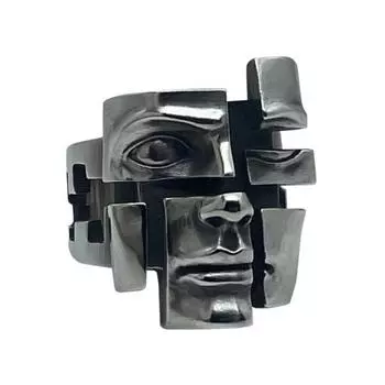 Кольцо на палец Унисекс Регулируемое Разъемное Дизайн с персонажем Кольцо из цинкового сплава Кольцо на тему защиты лица Ювелирные аксессуары A