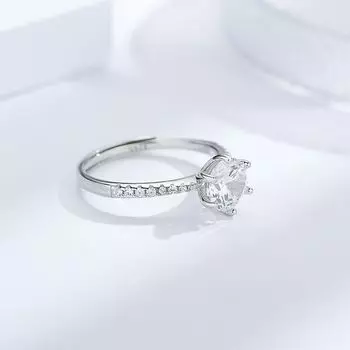 Кольцо на руку из серебра 925 пробы с шестью когтями, женское трендовое кольцо с короной, платиновое кольцо с бриллиантами Pt950, модное и простое открытое кольцо с бриллиантами opening adjustable