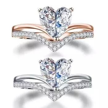 Кольцо на руку, изысканное мастерство, широкое применение, кольцо на палец в форме сердца, свадебные аксессуары US 7 золотистый