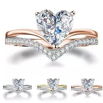 Кольцо на руку, изысканное мастерство, широкое применение, кольцо на палец в форме сердца, свадебные аксессуары US 7 золотистый