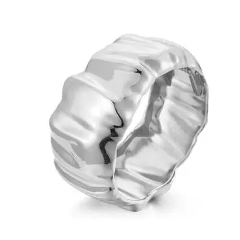 Кольцо на руку Широкие массивные браслеты Открытые преувеличенные браслеты Нерегулярные оборки Браслет Ювелирные изделия Подарок белый