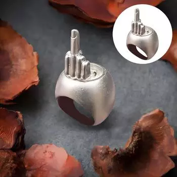 Кольцо на средний палец, ретро-персонажное декомпрессионное кольцо, забавное кольцо, милое юмористическое кольцо на средний палец, рождественская новинка, розыгрыш, подарок на средний палец One Size