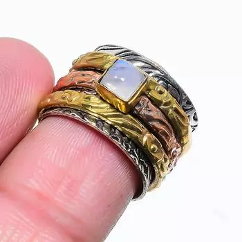 Кольцо Natural Meditation Spinner из стерлингового серебра 925 пробы, размер 6,5 g7r29