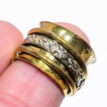 Кольцо Natural Meditation Spinner из стерлингового серебра 925 пробы, размер 5,5, D4D72