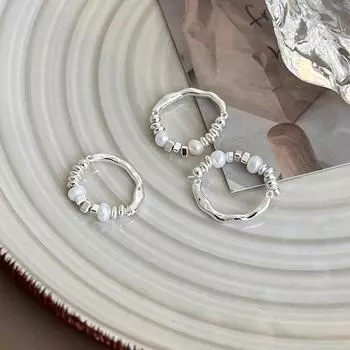 Кольцо неправильной сломанной формы, светлое, роскошное, нишевое, кольцо для старшего хвоста, модное, индивидуальное, темпераментное кольцо белый