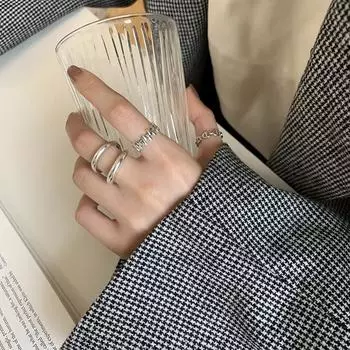 Кольцо Niche Design из стерлингового серебра 925 пробы, женская мода, индивидуальность, холодная и универсальная, высокое чувство, открытое кольцо на указательный палец, прилив opening adjustable