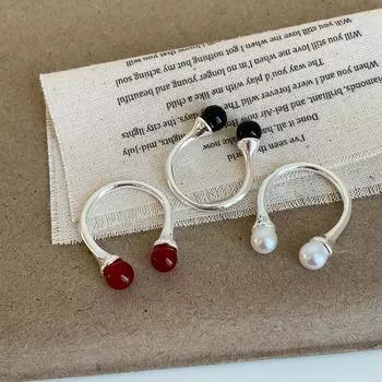 Кольцо Niche Design с агатом и жемчугом в форме буквы U, женское, легкое, роскошное, элегантное, индивидуальное, модное, универсальное