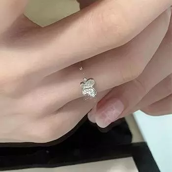 Кольцо Niche Design с микроинкрустацией из циркония в виде открытой бабочки для женщин Ins Simple Temperament, регулируемое кольцо на указательный палец