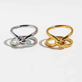 Кольцо Niche Metal Wind Knotted, персонализированное, модное, двухслойное, веревочное, узелковое, пуговица, кольцо-шарнир, ювелирное изделие 709 No.7 золотой