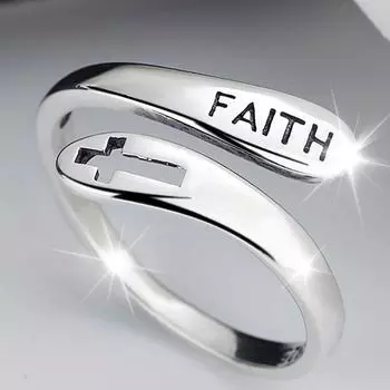 Кольцо-обертка с резным крестом и буквой на поверхности, подходящее для повседневных нарядов для мужчин и женщин