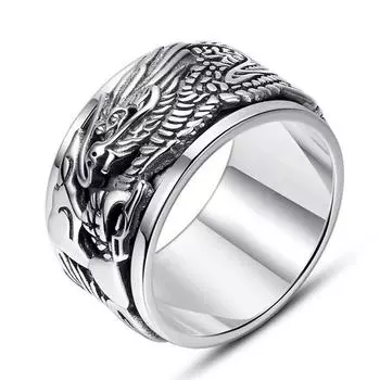 Кольцо «Облака Дракона», мужские ювелирные изделия, вращающееся винтажное индивидуальное мужское широкое кольцо для бойфренда, аксессуары на палец, разные размеры 8