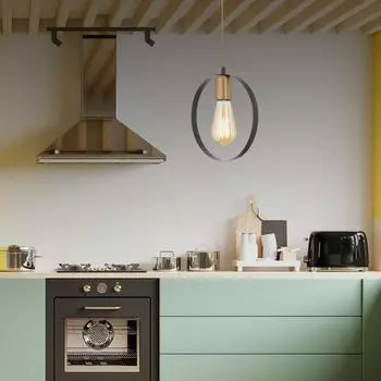 Кольцо одинарный расписной подвесной светильник