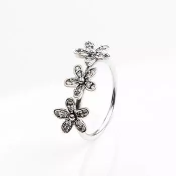 Кольцо Пан из стерлингового серебра 925 пробы, новое ослепительное кольцо с маргариткой для женщин, подарок на свадьбу, модные украшения 10